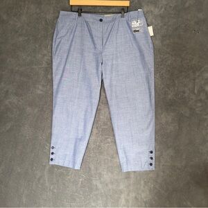 New Talbots Blue Perfect Crop Pants size 20W